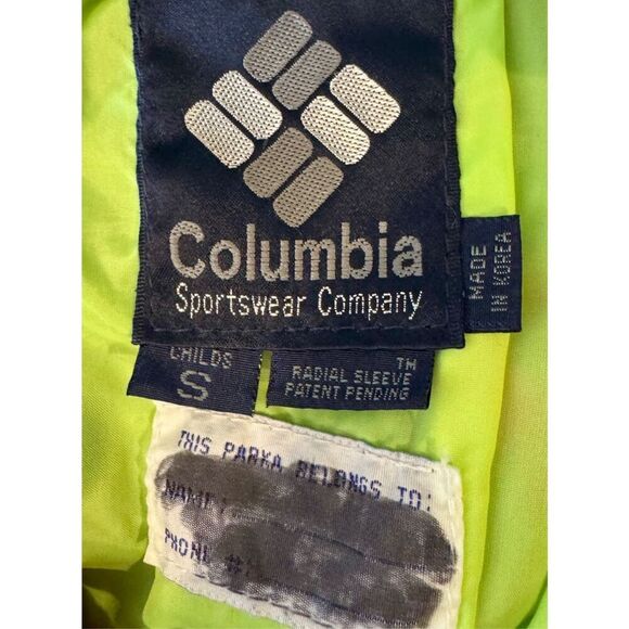 Vintage Columbia Bugaboo Retro 90’s Neon & Black Ski/Snow Kid’s Winter Jacket S - Picture 4 of 9